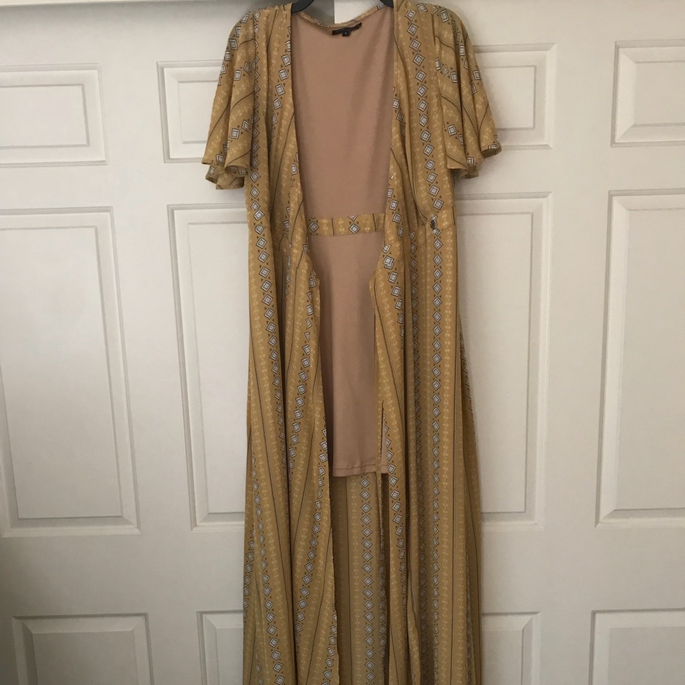 Yellow duster/ wrap dress